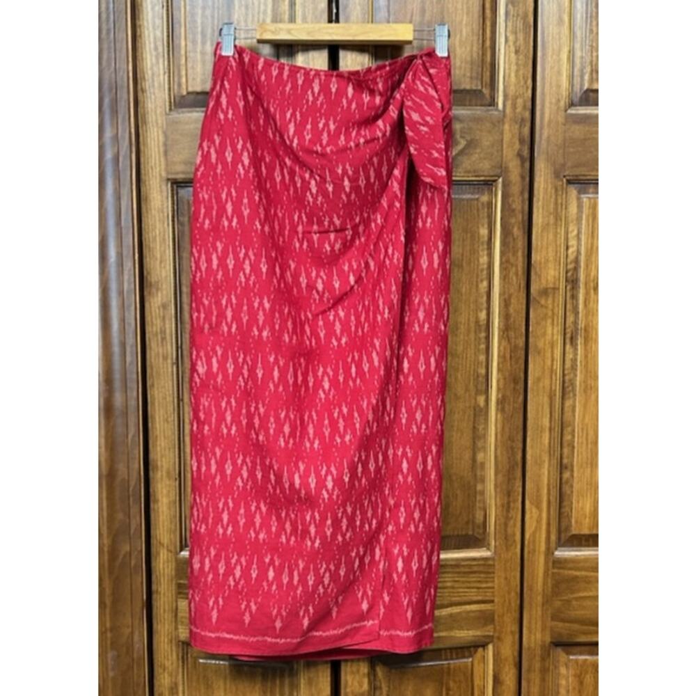 Ralph Lauren Size 8 Vintage Silk and Linen Wrap Maxi Skirt